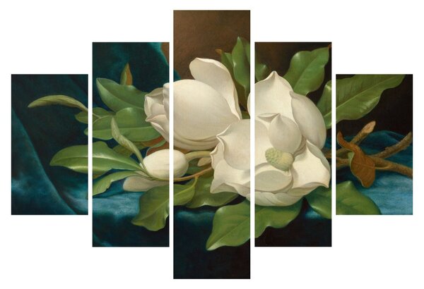 Slika - Martin Johnson Heade, Giant Magnolias on a Blue Velvet Cloth, reprodukcije (150x105 cm)