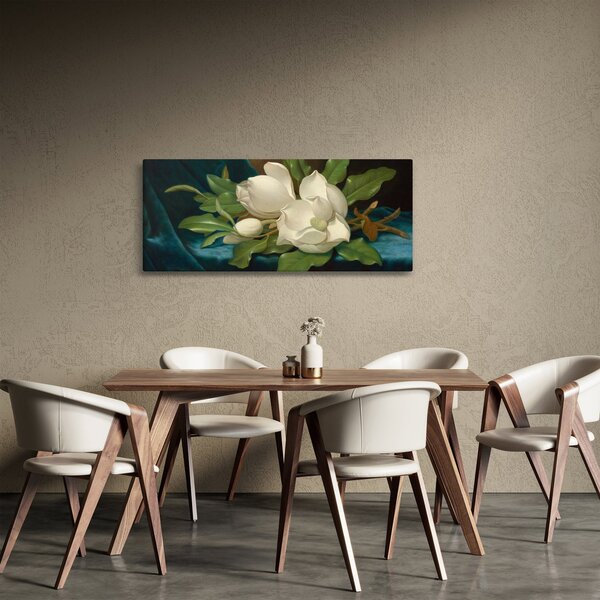 Slika - Martin Johnson Heade, Giant Magnolias on a Blue Velvet Cloth, reprodukcije (120x50 cm)