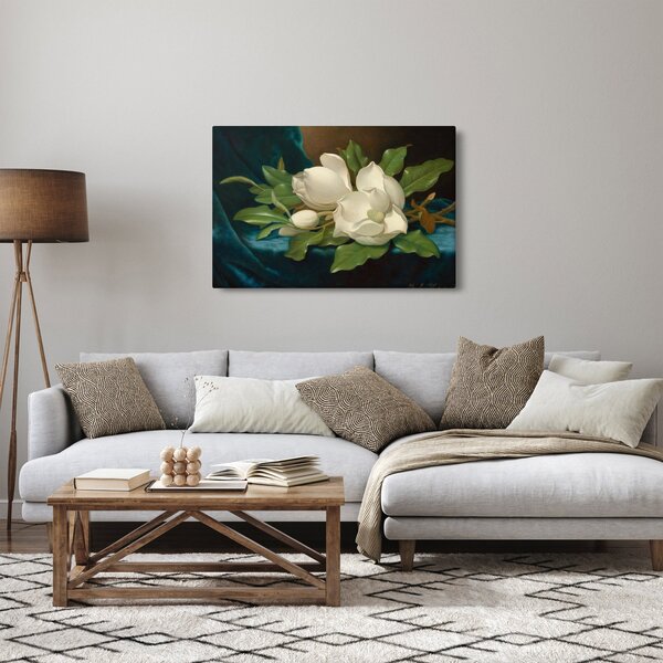 Slika - Martin Johnson Heade, Giant Magnolias on a Blue Velvet Cloth, reprodukcije (90x60 cm)