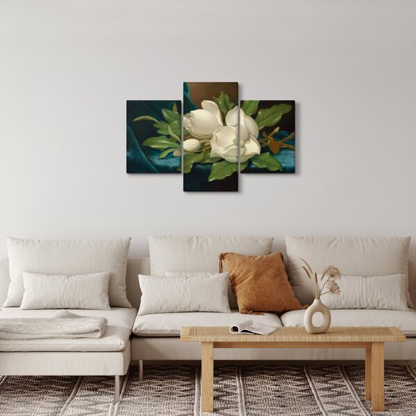 Slika - Martin Johnson Heade, Giant Magnolias on a Blue Velvet Cloth, reprodukcije (90x60 cm)