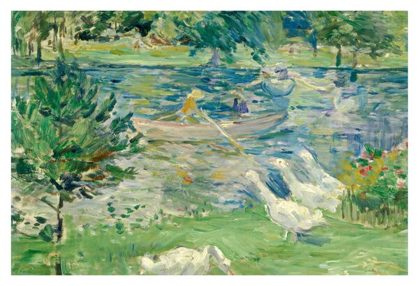 Slika - Berthe Morisot, Girl in a Boat with Geese, reprodukcije (90x60 cm)