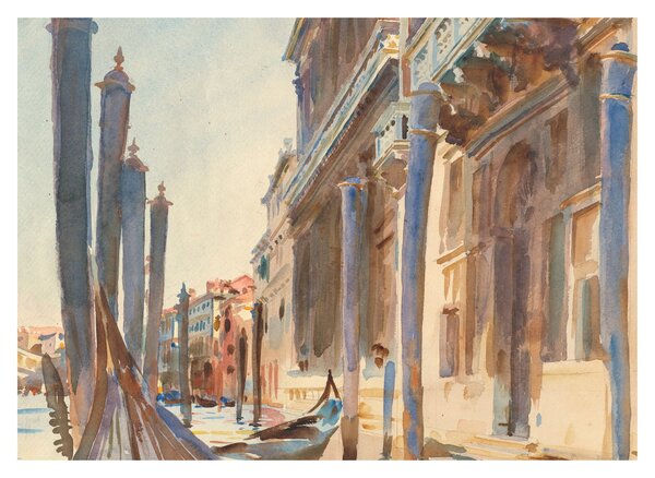 Slika - John Singer Sargent, Gondola Moorings on the Grand Canal, reprodukcije (70x50 cm)