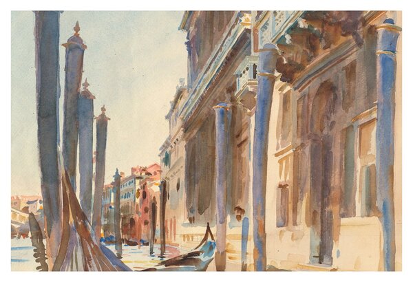 Slika - John Singer Sargent, Gondola Moorings on the Grand Canal, reprodukcije (90x60 cm)