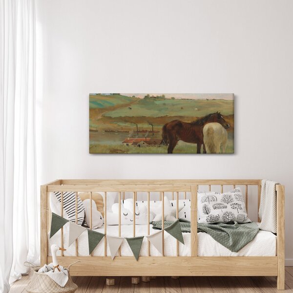 Slika - Edgar Degas, Horses in a Meadow, reprodukcije (120x50 cm)