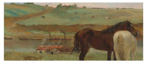 Slika - Edgar Degas, Horses in a Meadow, reprodukcije (120x50 cm)