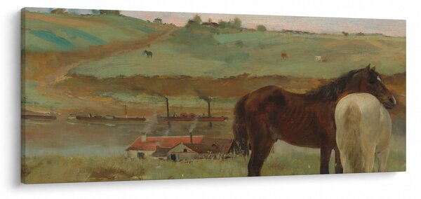 Slika - Edgar Degas, Horses in a Meadow, reprodukcije (120x50 cm)