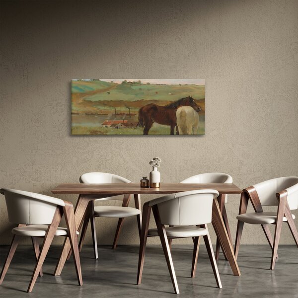 Slika - Edgar Degas, Horses in a Meadow, reprodukcije (120x50 cm)