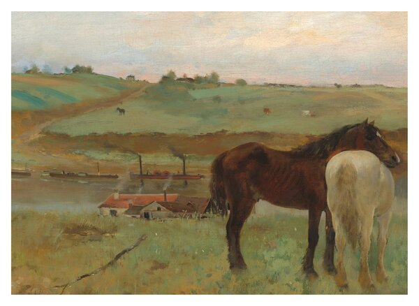 Slika - Edgar Degas, Horses in a Meadow, reprodukcije (70x50 cm)