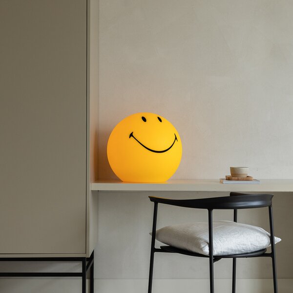 Podne Lampa Mr Maria, Smiley, prigušiv, Žuta, Dječja soba, Plastika