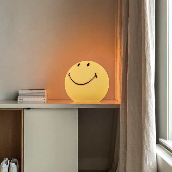 Podne Lampa Mr Maria, Smiley, prigušiv, Žuta, Dječja soba, Plastika
