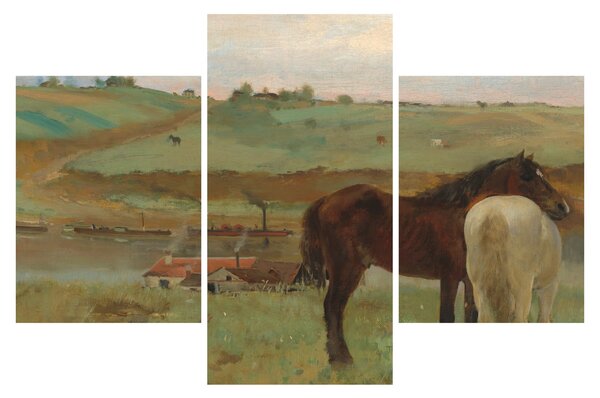 Slika - Edgar Degas, Horses in a Meadow, reprodukcije (90x60 cm)