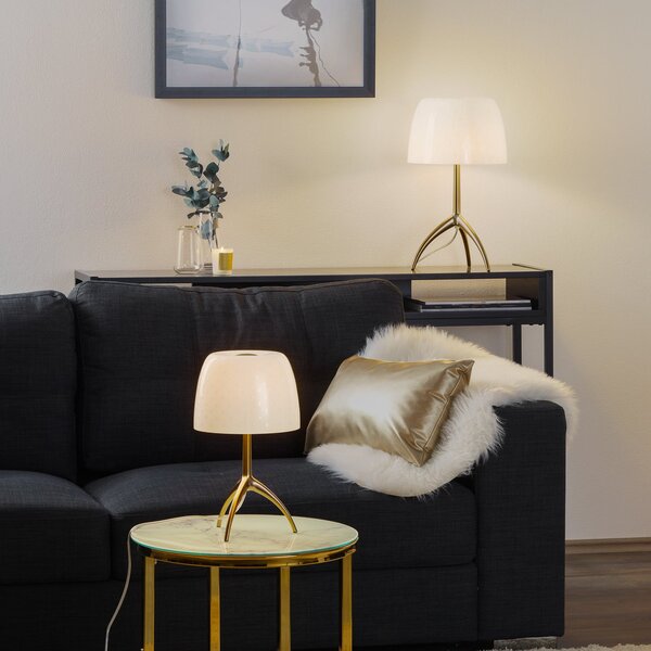 Stolne Lampa Foscarini, Lumiere, prigušiv, Bijela, Dnevna soba, Staklo, Dizajn