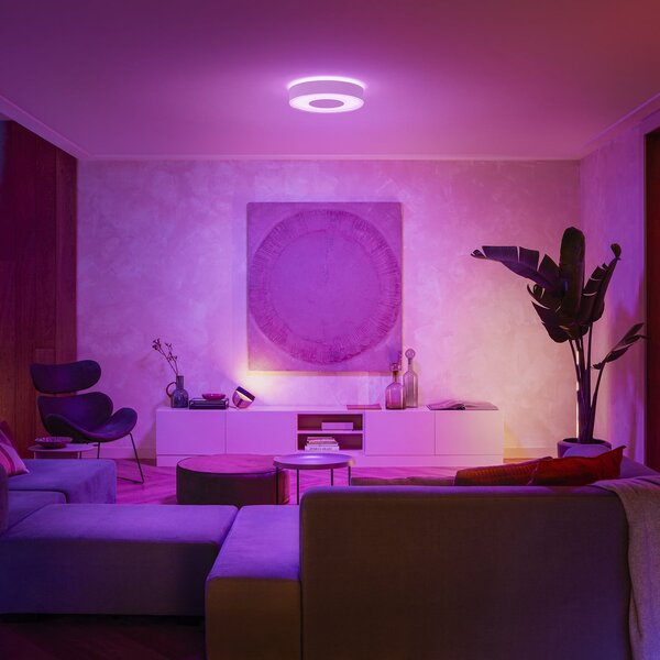 Philips Hue Infuse LED stropna svjetiljka, prigušljiva, 38,1 cm, bijela, prigušiva, Bijela, Dnevni boravak/blagovaonica, Metal