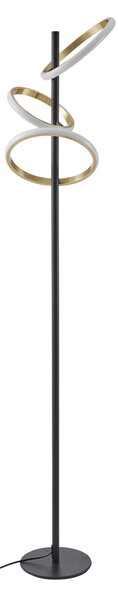 Podne Lampa Lucande, Madu, prigušiv, Crno, Spavaća soba, Plastika, Moderan