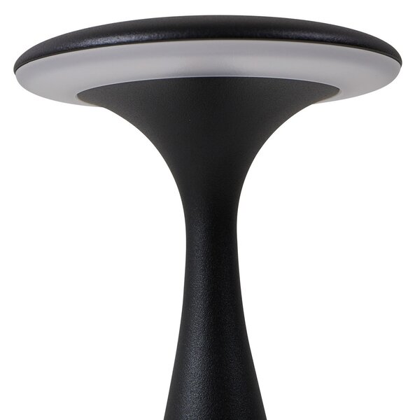 Stolne Lampa Lindby, Evelen, prigušiv, Crno, Balkon, Plastika, Moderan