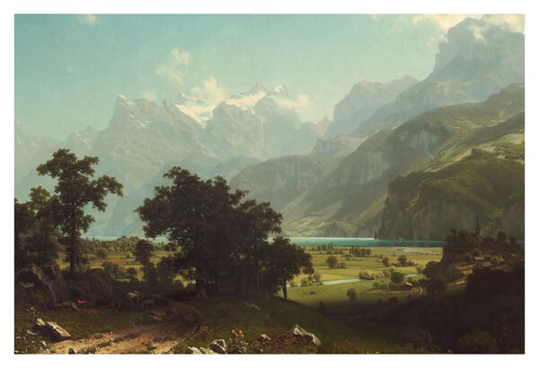 Slika - Albert Bierstadt, Lake Lucerne, reprodukcije (90x60 cm)