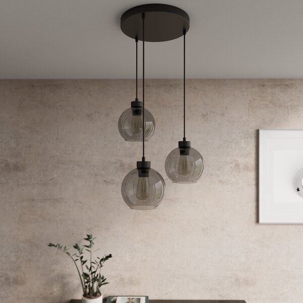 Viseće Svjetiljka TK Lighting, Cubus, prigušiv, Sivo, Dnevna soba, Staklo, Moderan
