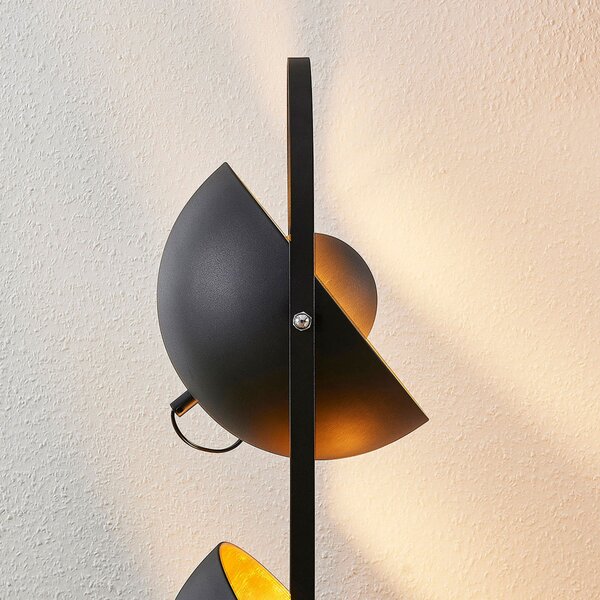 Podne Lampa Lindby, Muriel, Crno, Dnevna soba, Metal, Moderan