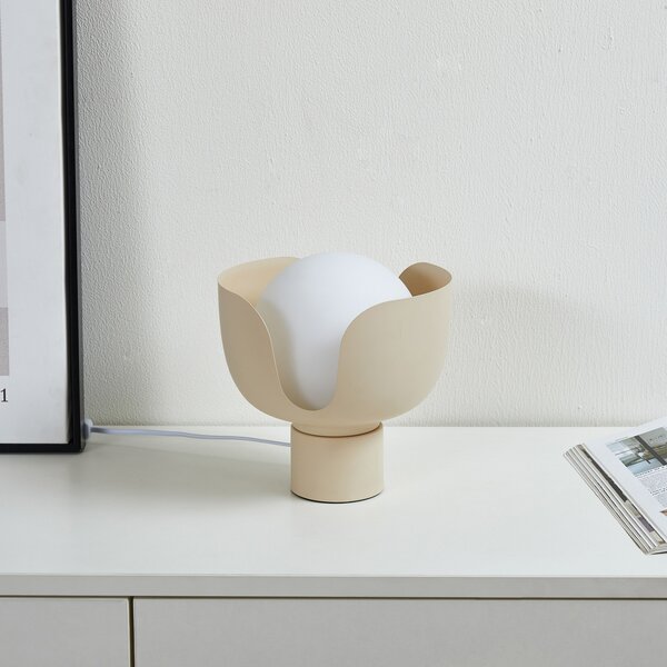Stolne Lampa Lindby, Fiora, Bež, Dnevna soba, Metal, Moderan