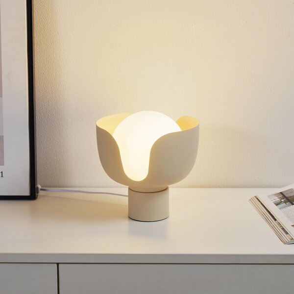 Stolne Lampa Lindby, Fiora, Bež, Dnevna soba, Metal, Moderan
