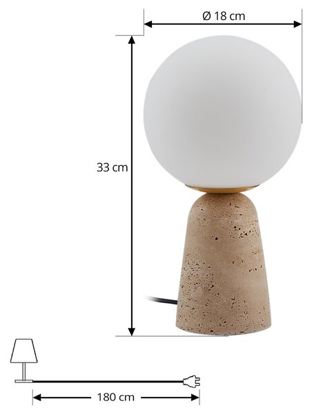 Stolne Lampa Lindby, Kirstan, Bijela, Dnevna soba, Staklo, Moderan