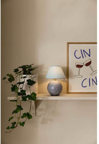 Stolne Lampa Globen Lighting, IRIS, prigušiv, Plava, Dnevna soba, Staklo, Vintage