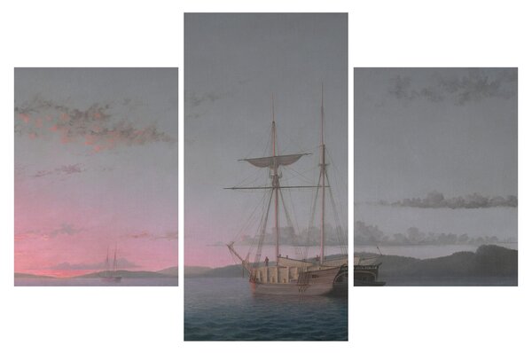 Slika - Fitz Henry Lane, Lumber Schooners at Evening on Penobscot Bay, reprodukcije (90x60 cm)