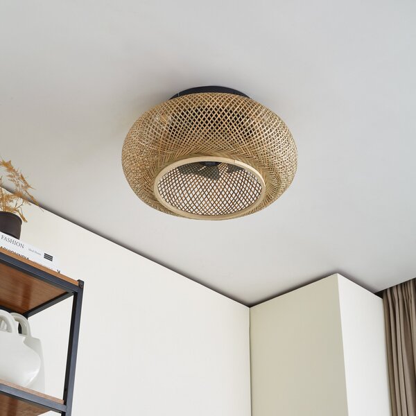 Stropni ventilator s kabelom i svjetlom Ø 53 cm tihi DC - Lucande Lucande, Cordie, prigušiv, Drvo, Dnevna soba, Bambus, Seoska kuća / rustikalni