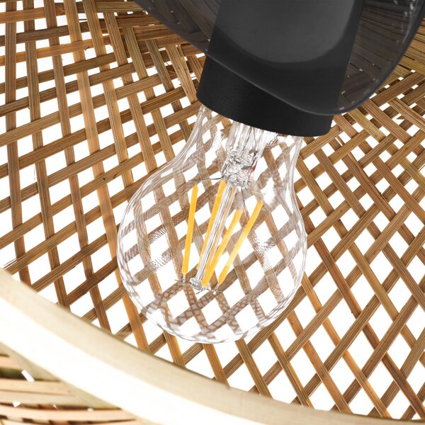 Stropni ventilator s kabelom i svjetlom Ø 53 cm tihi DC - Lucande Lucande, Cordie, prigušiv, Drvo, Dnevna soba, Bambus, Seoska kuća / rustikalni