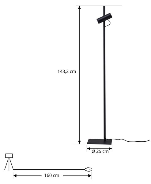 Podne Lampa Lucande, Lysias, Crno, Blagovaonica, Metal, Moderan