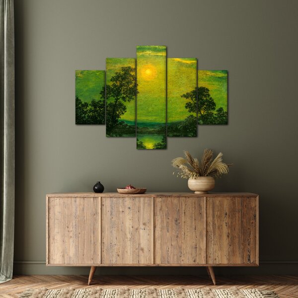 Slika - Imitator of Ralph Albert Blakelock, Moonlight, reprodukcije (150x105 cm)