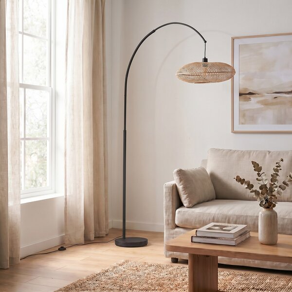 Podne Lampa Lindby, Solvian, Crno, Dnevna soba, Metal, Moderan