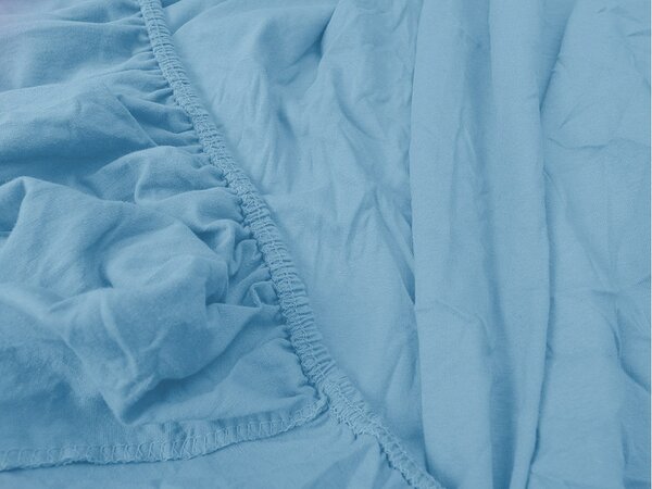 Jersey plahta svijetlo plava 90 x 200 cm
