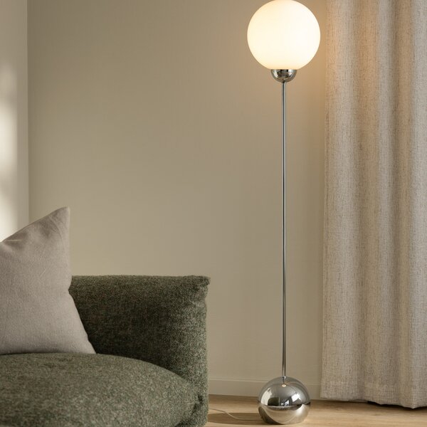 Podne Lampa Globen Lighting, Ripley, Bijela, Dnevna soba, Staklo, Skandinavski