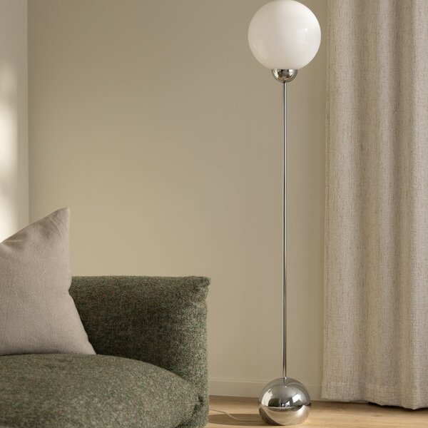 Podne Lampa Globen Lighting, Ripley, Bijela, Dnevna soba, Staklo, Skandinavski