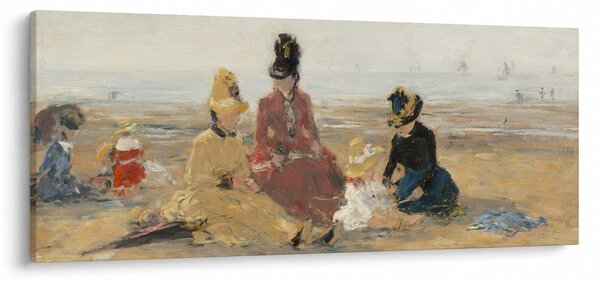 Slika - Eugène Boudin, On the Beach, Trouville, reprodukcije (120x50 cm)