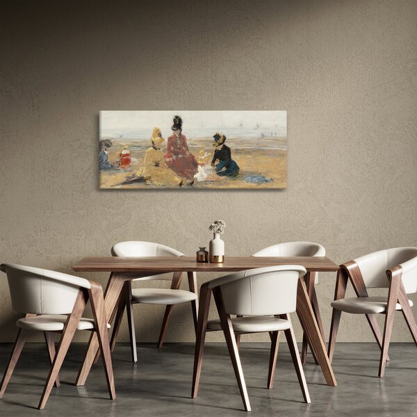 Slika - Eugène Boudin, On the Beach, Trouville, reprodukcije (120x50 cm)