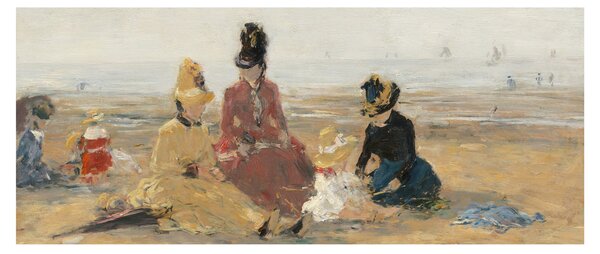 Slika - Eugène Boudin, On the Beach, Trouville, reprodukcije (120x50 cm)