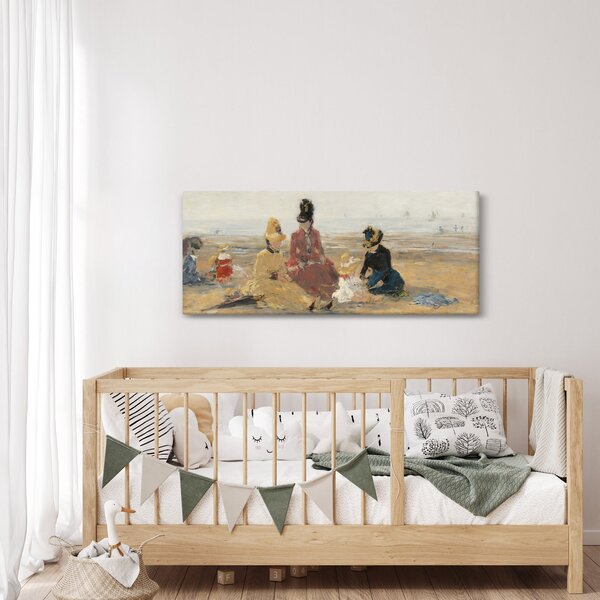 Slika - Eugène Boudin, On the Beach, Trouville, reprodukcije (120x50 cm)