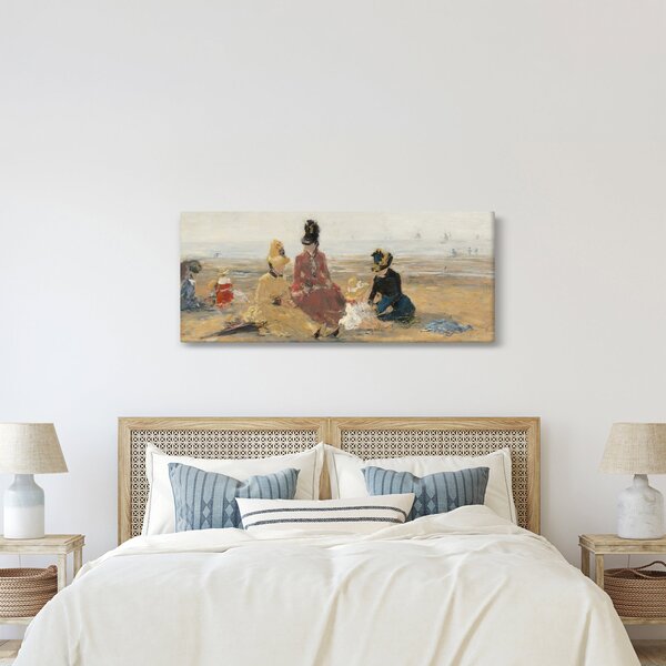 Slika - Eugène Boudin, On the Beach, Trouville, reprodukcije (120x50 cm)