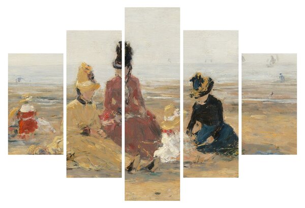 Slika - Eugène Boudin, On the Beach, Trouville, reprodukcije (150x105 cm)