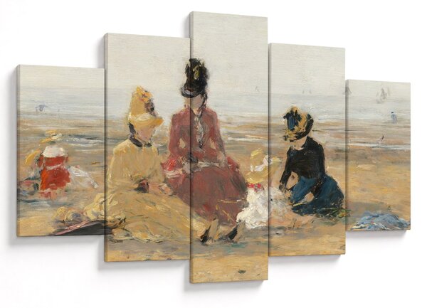 Slika - Eugène Boudin, On the Beach, Trouville, reprodukcije (150x105 cm)