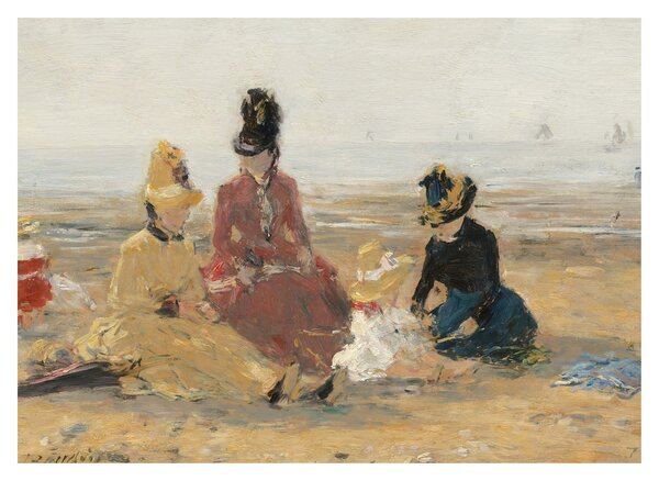 Slika - Eugène Boudin, On the Beach, Trouville, reprodukcije (70x50 cm)