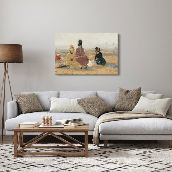 Slika - Eugène Boudin, On the Beach, Trouville, reprodukcije (90x60 cm)