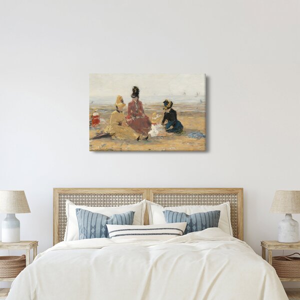 Slika - Eugène Boudin, On the Beach, Trouville, reprodukcije (90x60 cm)