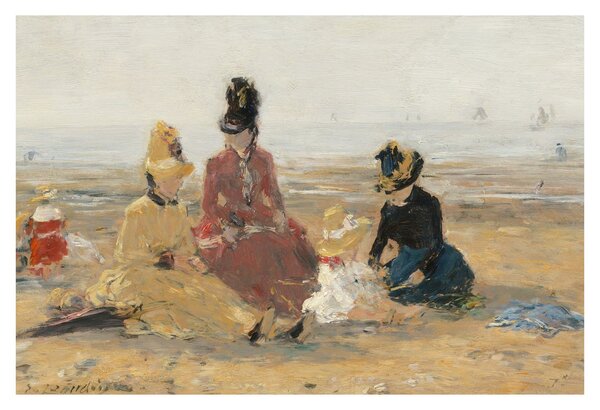 Slika - Eugène Boudin, On the Beach, Trouville, reprodukcije (90x60 cm)
