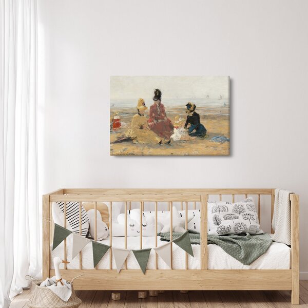 Slika - Eugène Boudin, On the Beach, Trouville, reprodukcije (90x60 cm)