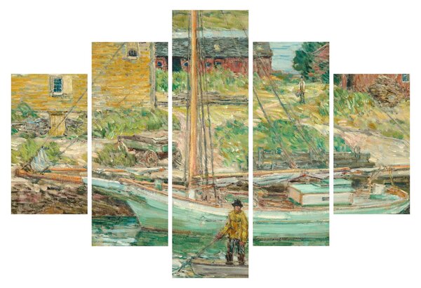 Slika - Childe Hassam, Oyster Sloop, Cos Cob, reprodukcije (150x105 cm)