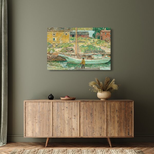 Slika - Childe Hassam, Oyster Sloop, Cos Cob, reprodukcije (90x60 cm)