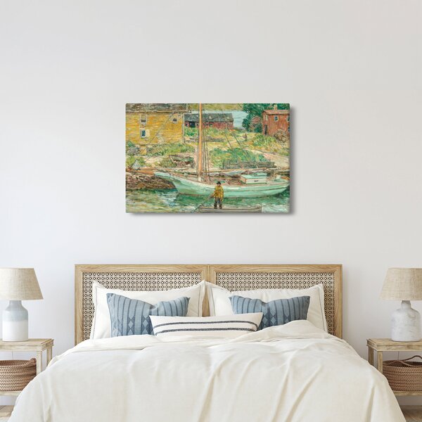 Slika - Childe Hassam, Oyster Sloop, Cos Cob, reprodukcije (90x60 cm)